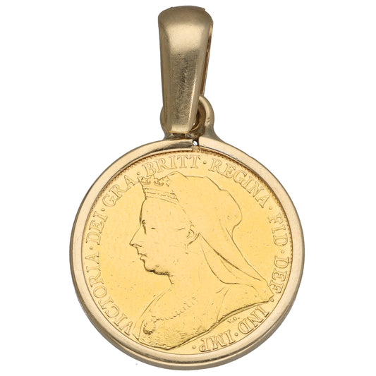 9ct Gold Full Sovereign Coin Pendant