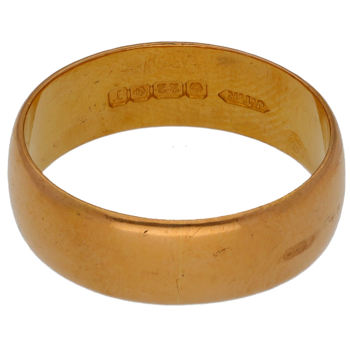 22ct Gold Plain Wedding Ring Size S