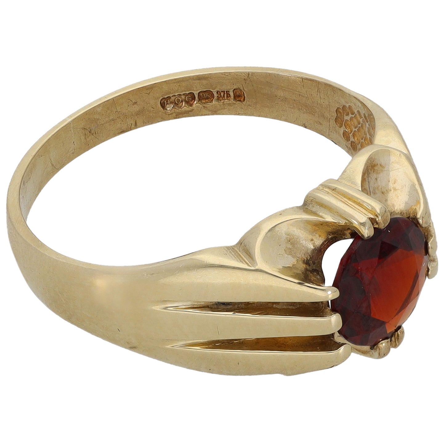 9ct Gold Garnet Dress/Cocktail Ring Size R