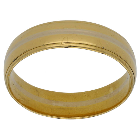 18ct Gold Patterned Wedding Ring Size V