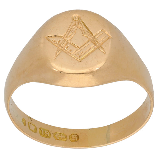 18ct Gold Masonic Ring Size V