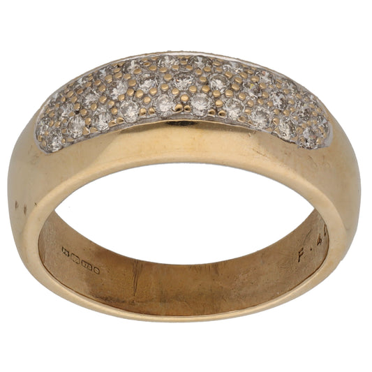 9ct Gold 0.39ct Diamond Half Eternity Ring Size M