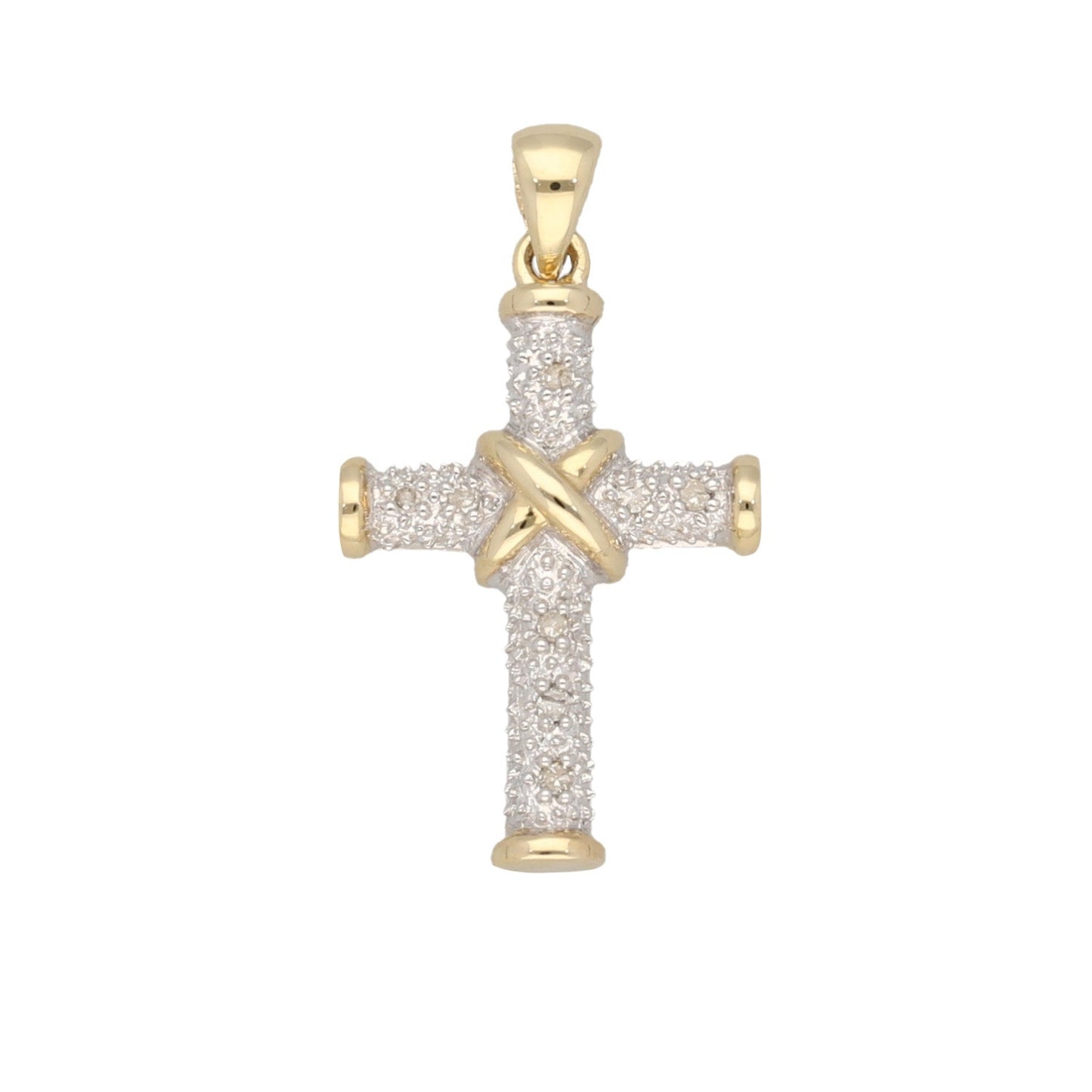 9ct 0.04ct Diamond Cross Pendant