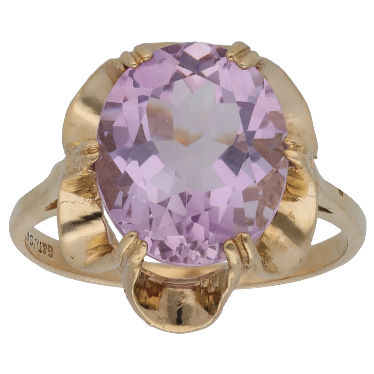 9ct Gold Amethyst Single Stone Ring Size N