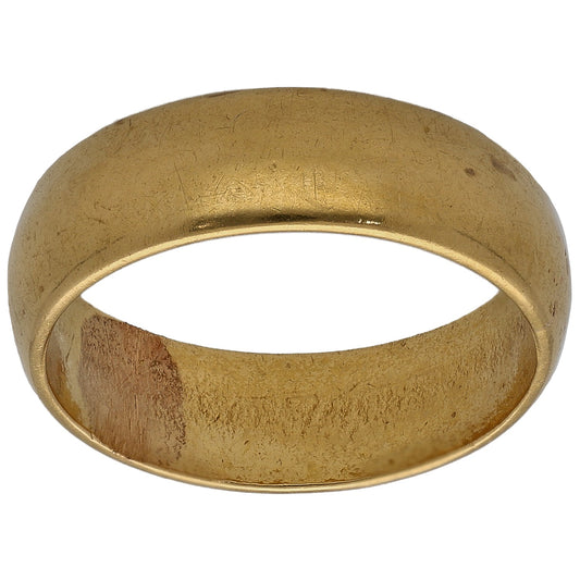 22ct Gold Plain Wedding Ring Size L