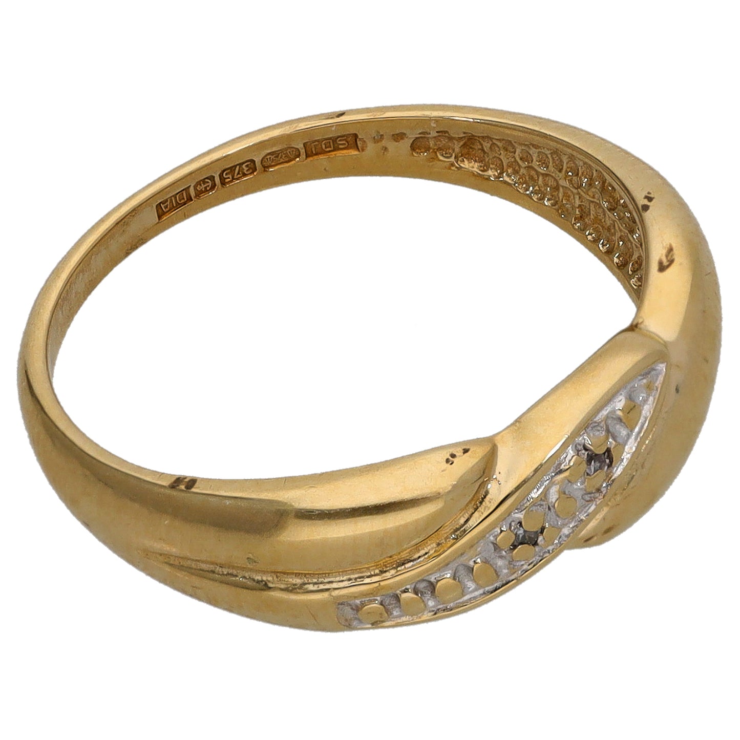 9ct Gold 0.015ct Diamond Alternative Ring Size K