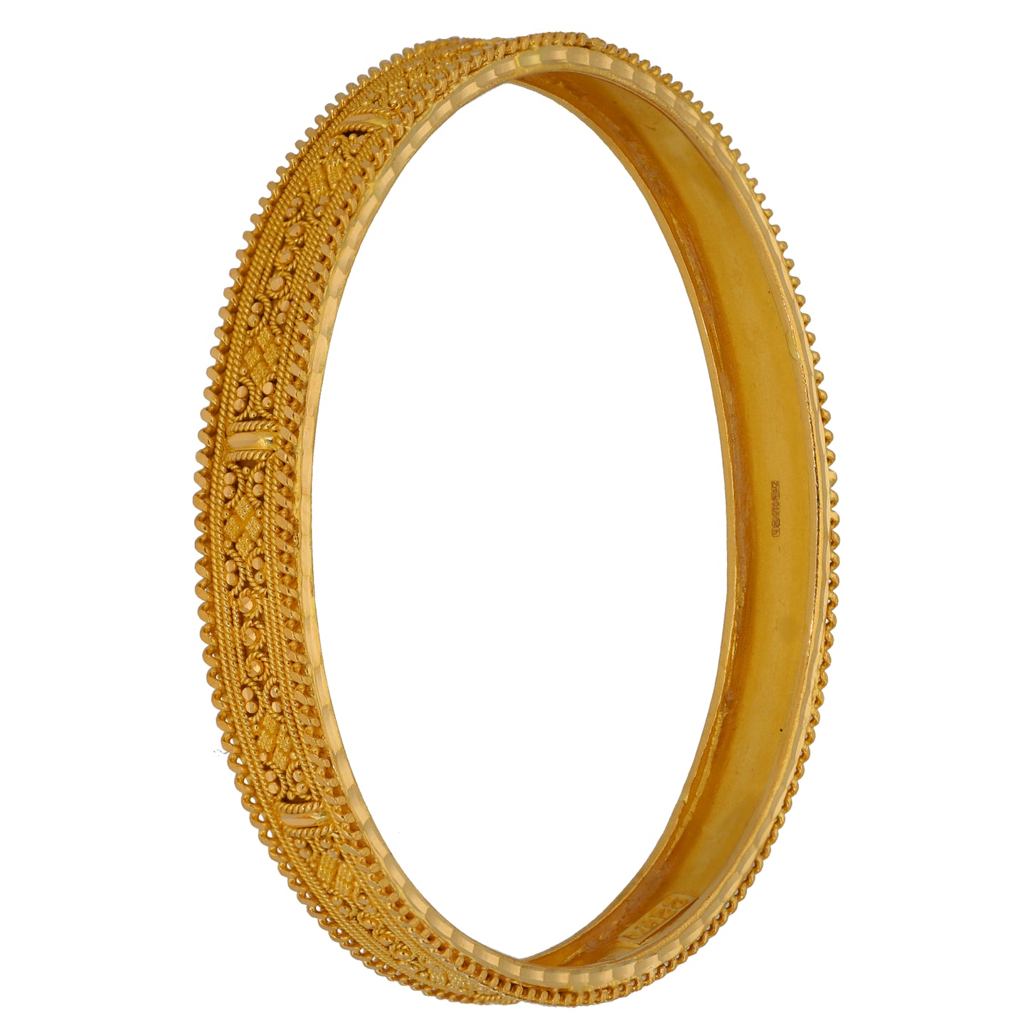 22ct Gold Patterned Bangle