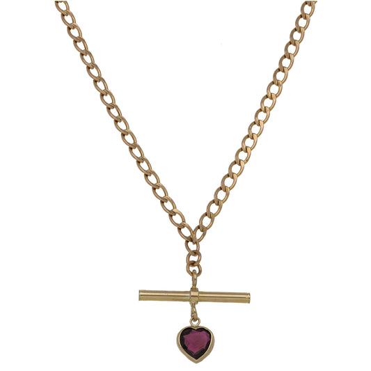 9ct Gold Garnet Fancy Necklace 18"