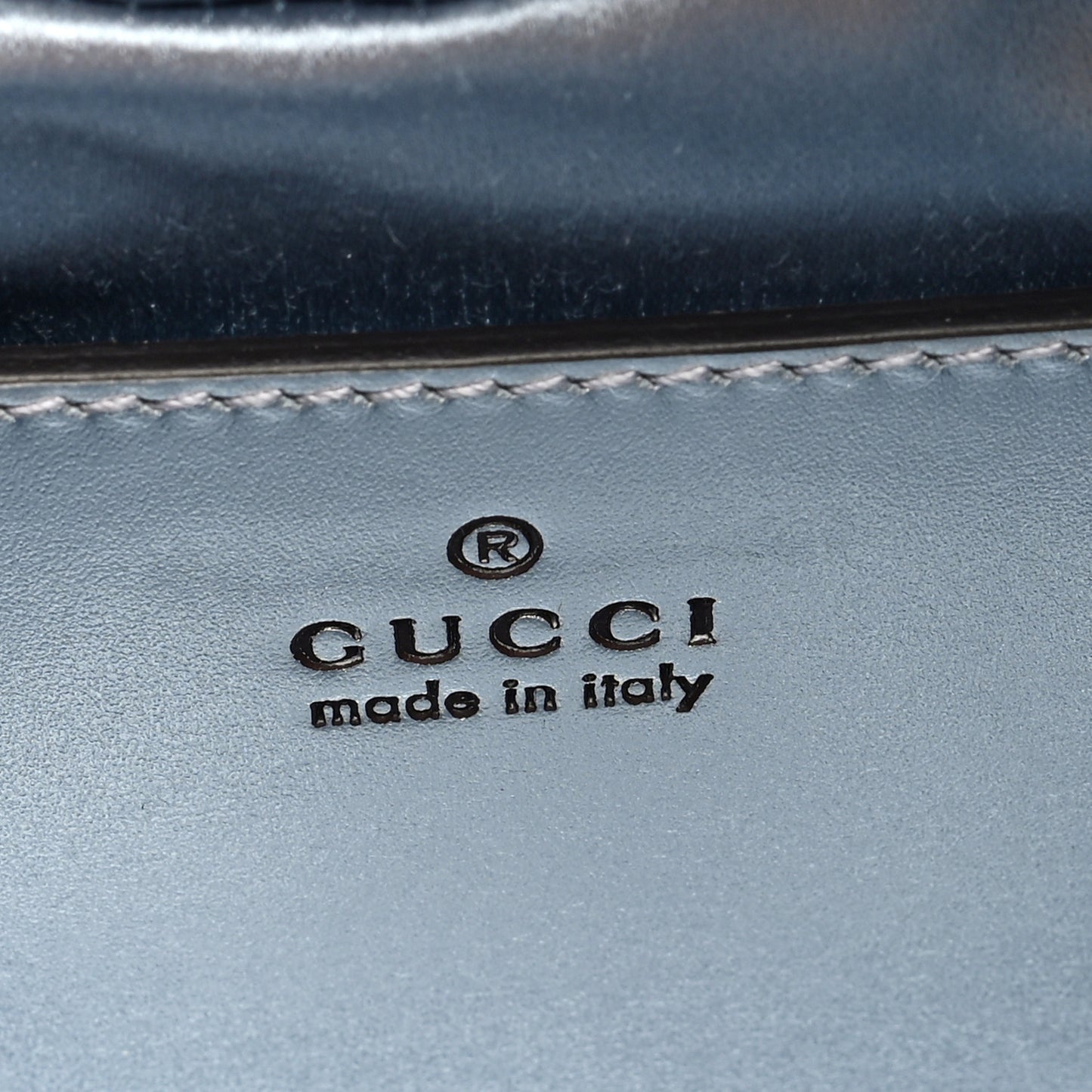 Gucci GG Marmont Chain Iridescent Nappa Leather Bag - Snow Light Blue