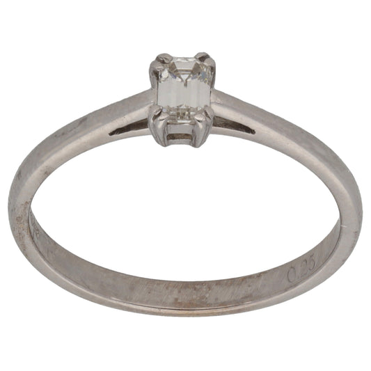 18ct White Gold 0.25ct Diamond Solitaire Ring Size O