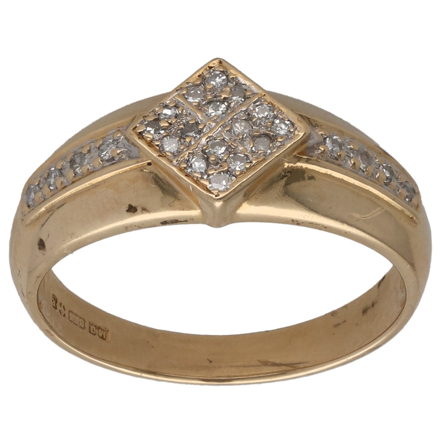 9ct Gold 0.12ct Diamond Dress/Cocktail Ring Size O
