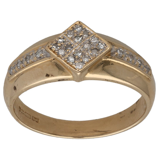 9ct Gold 0.12ct Diamond Dress/Cocktail Ring Size O