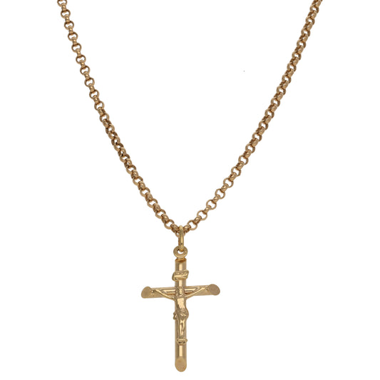 9ct Gold Crucifix Pendant With Chain