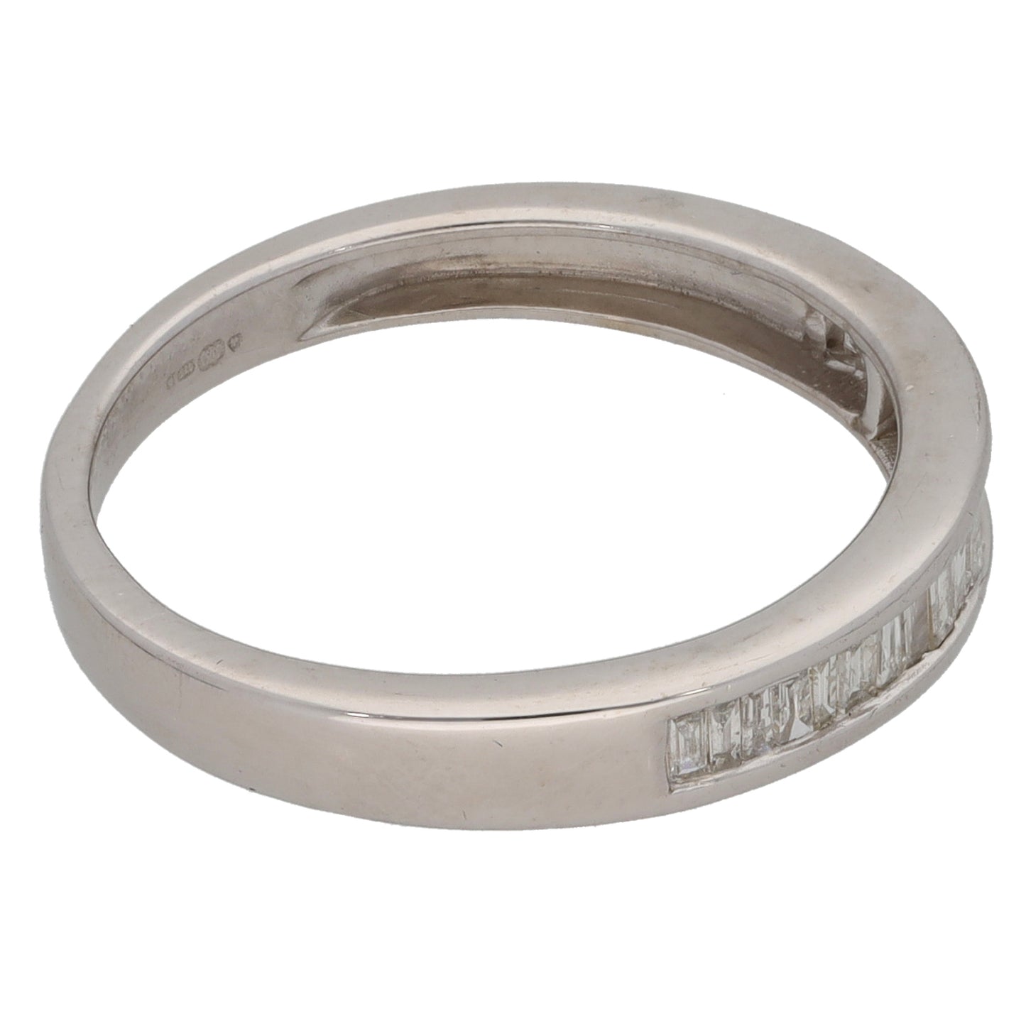 9ct White Gold 0.30ct Diamond Half Eternity Ring Size P