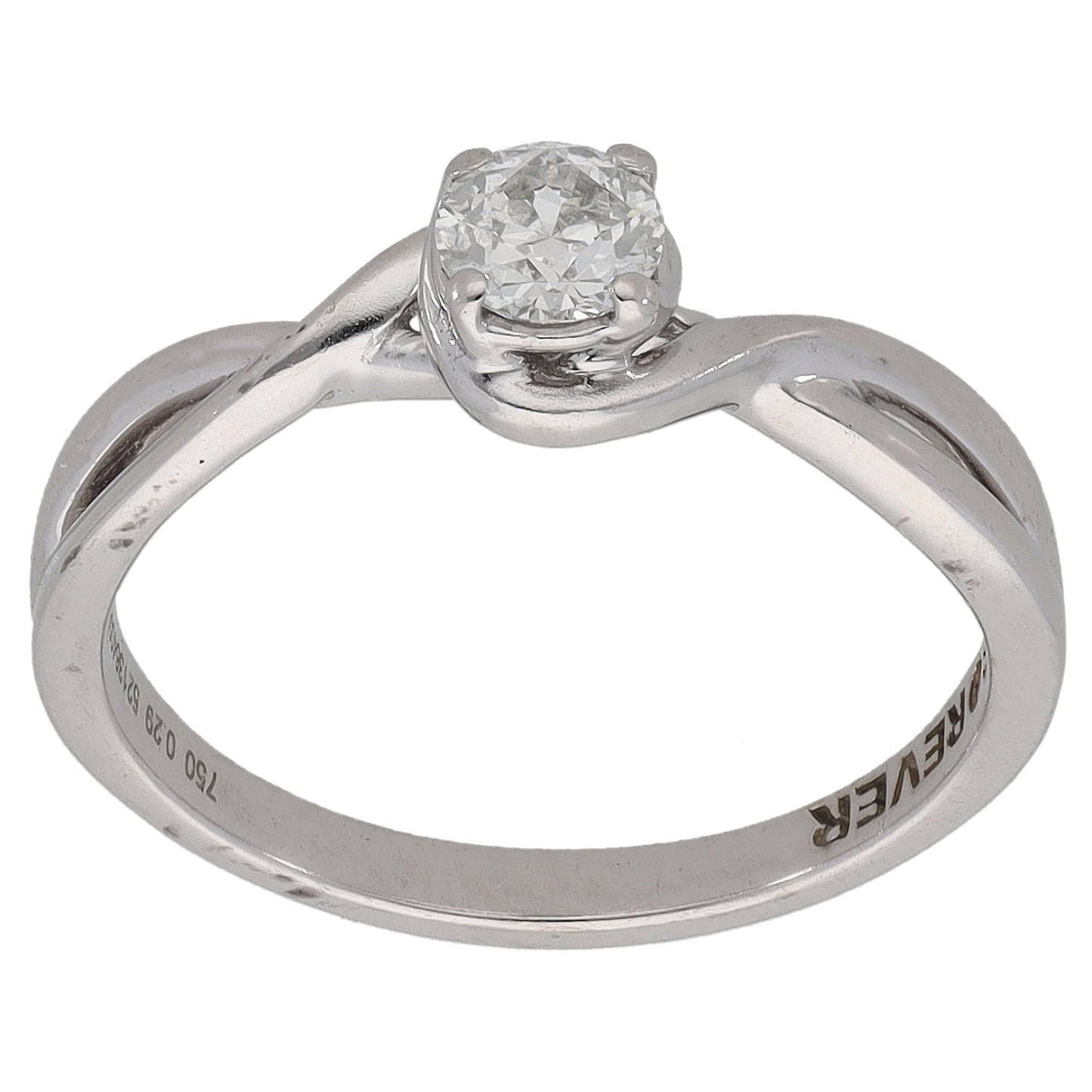 18ct White Gold 0.29ct Diamond Solitaire Ring Size L