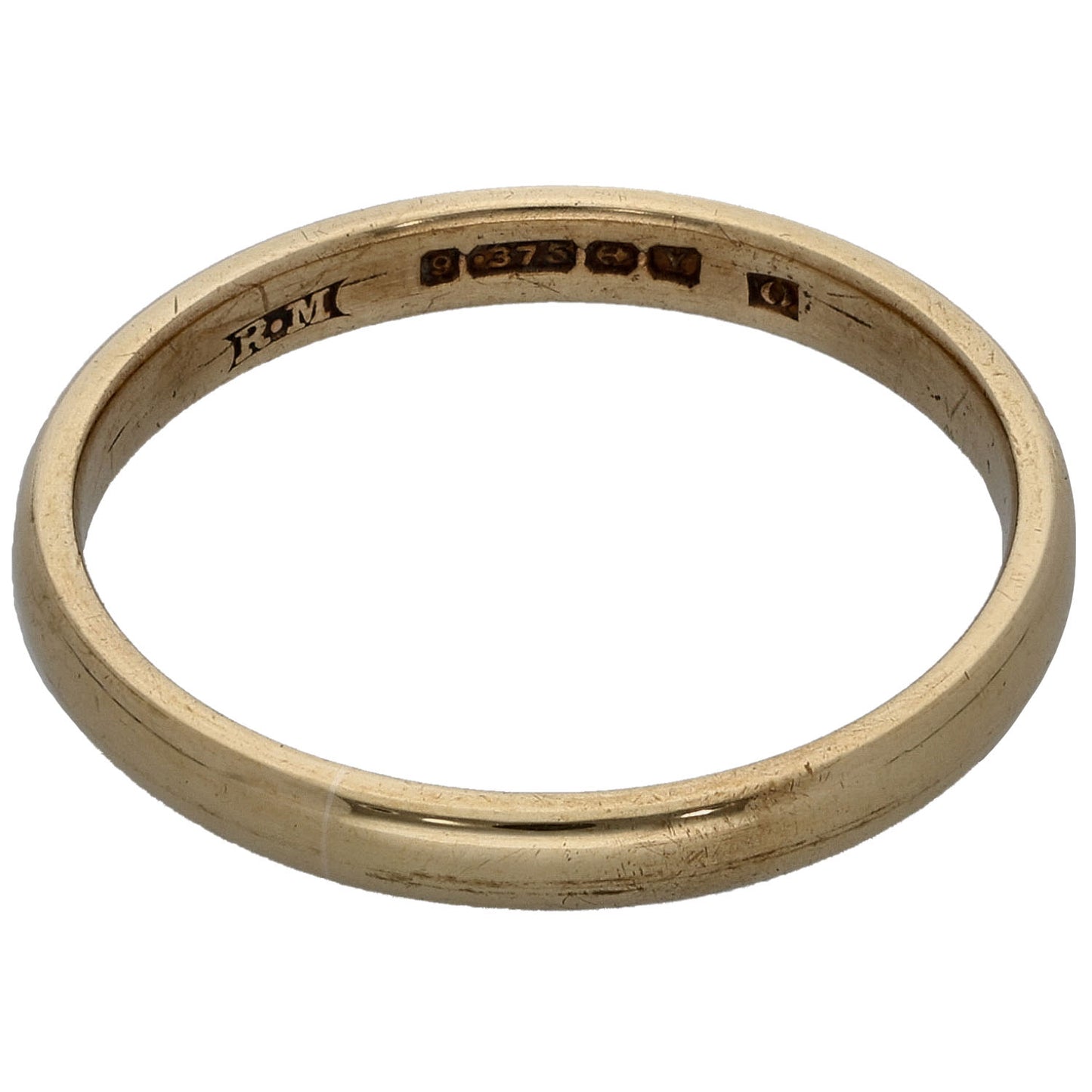 9ct Gold Plain Wedding Ring Size P