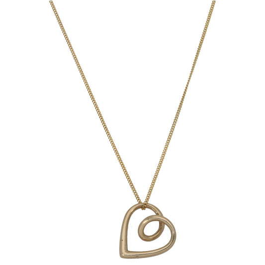 9ct Gold Heart Pendant With Chain
