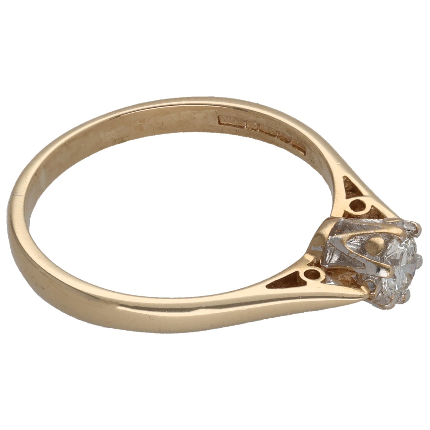 9ct Gold 0.25ct Diamond Solitaire Ring Size P