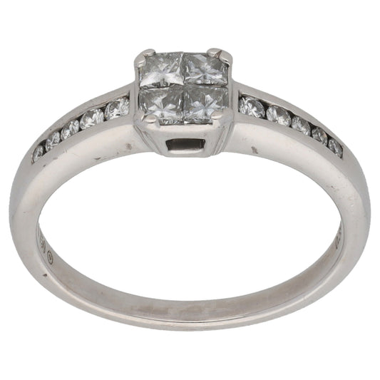 18ct White Gold 0.39ct Diamond Dress/Cocktail Ring Size K
