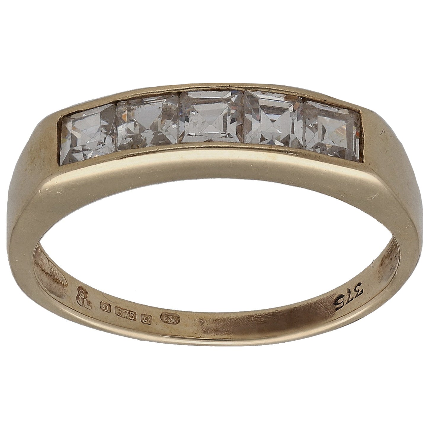 9ct Gold Cubic Zirconia Half Eternity Ring Size O