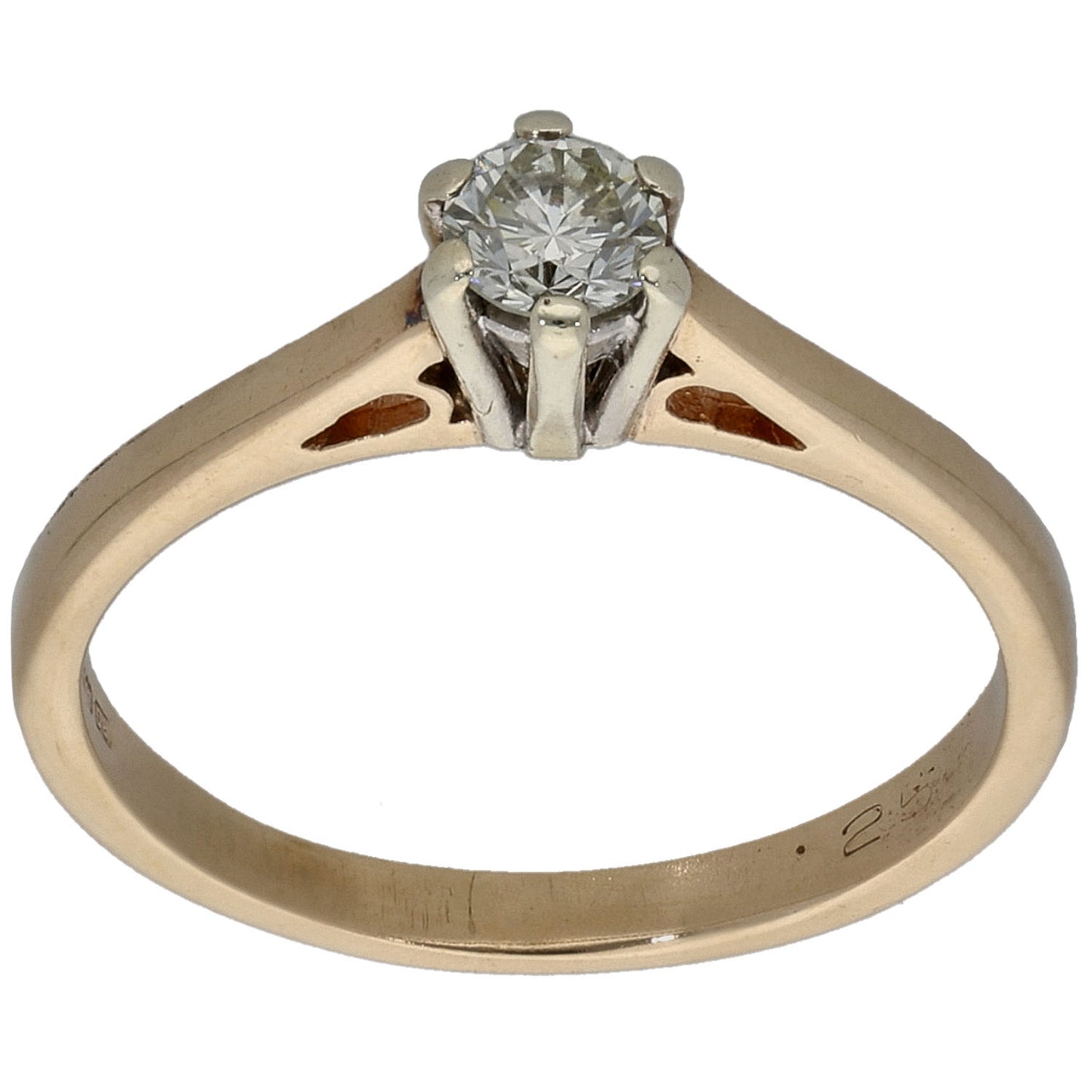 9ct Gold 0.25ct Diamond Solitaire Ring Size N