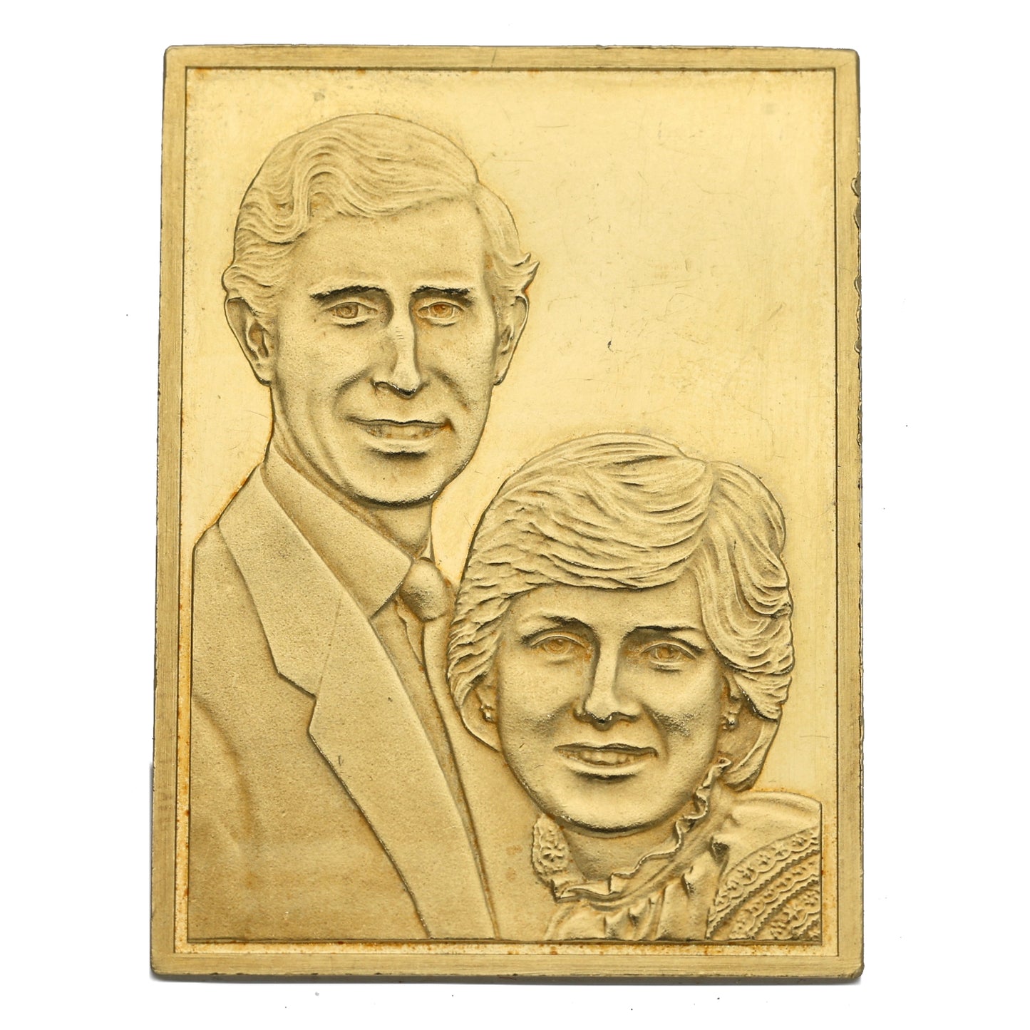 18ct Gold The Price of Wales & Lady Diana Spencer 1981 Wedding Official Souvenir Portrait Stamp