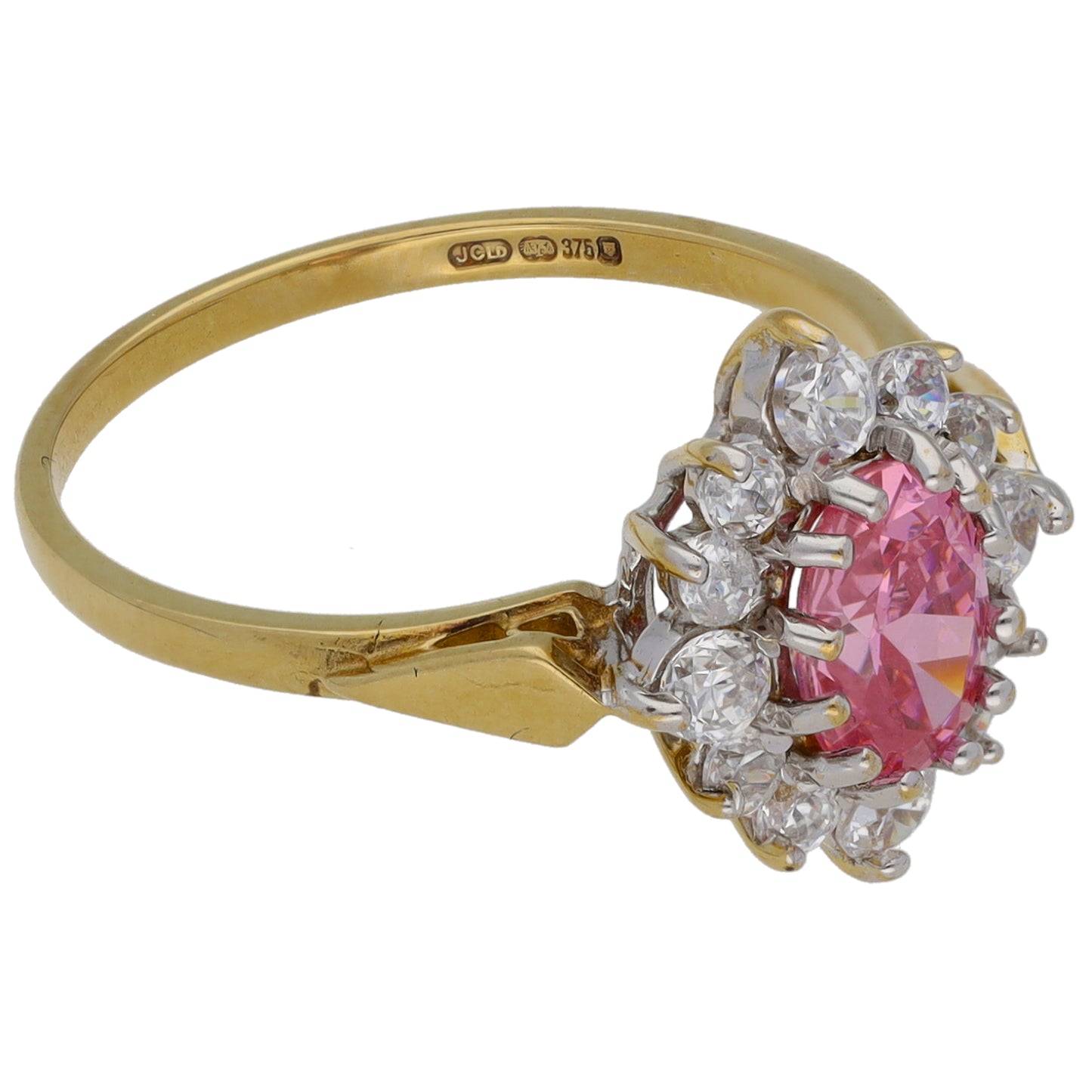 9ct Gold Cubic Zirconia Dress/Cocktail Ring Size P