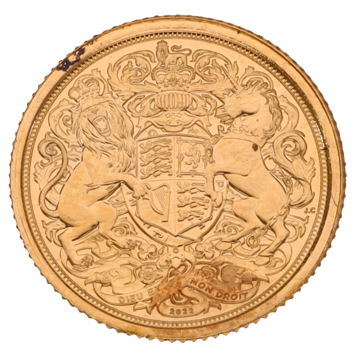 22ct Gold King Charles III Quarter Sovereign Coin 2022