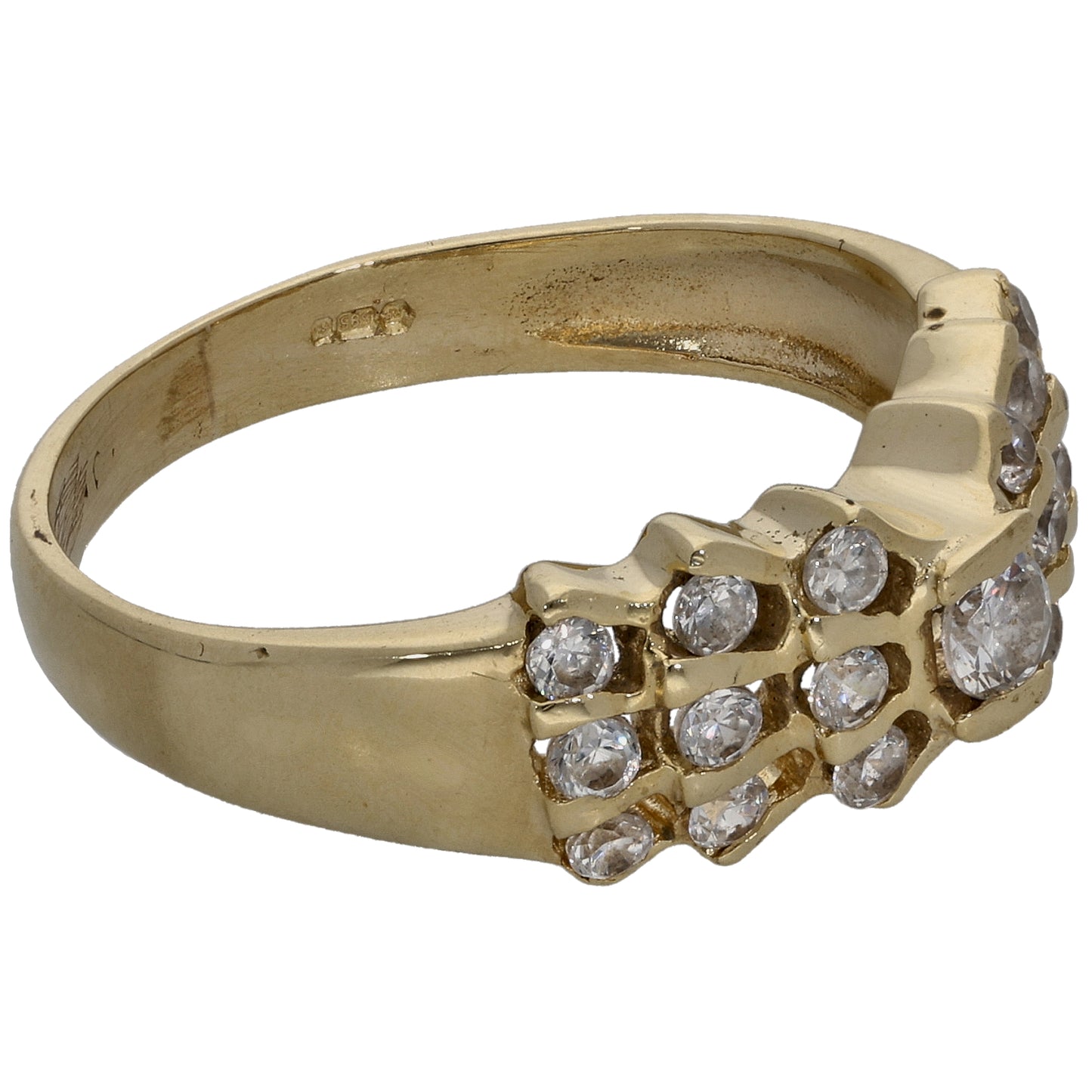 9ct Gold Cubic Zirconia Dress/Cocktail Ring Size N