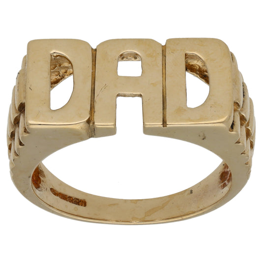 9ct Gold Dad Ring Size V 1/2