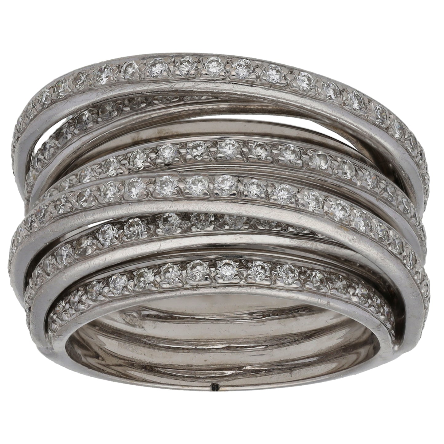 18ct White Gold 1.35ct Diamond Dress/Cocktail Ring Size Q