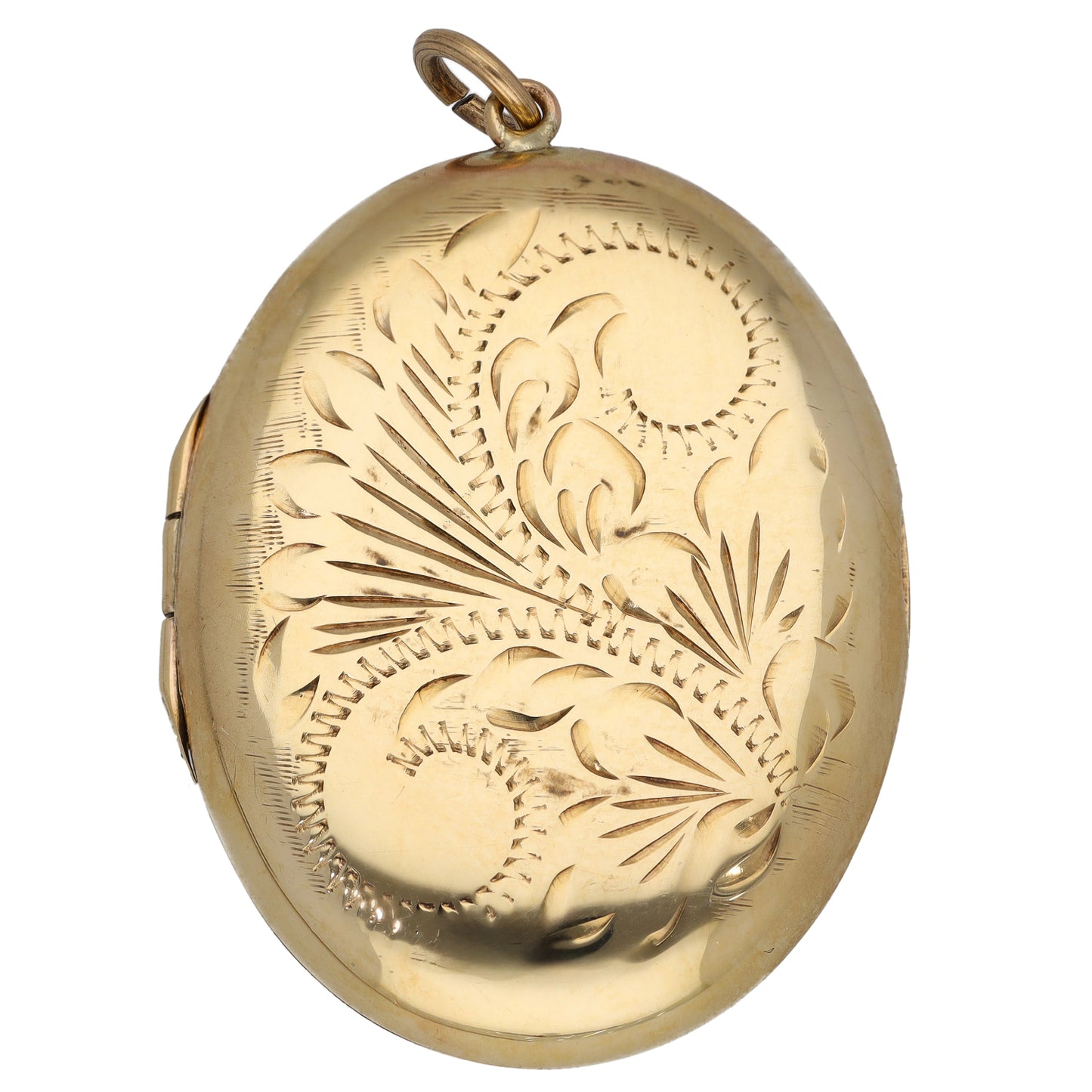 9ct Gold Patterned Locket Pendant