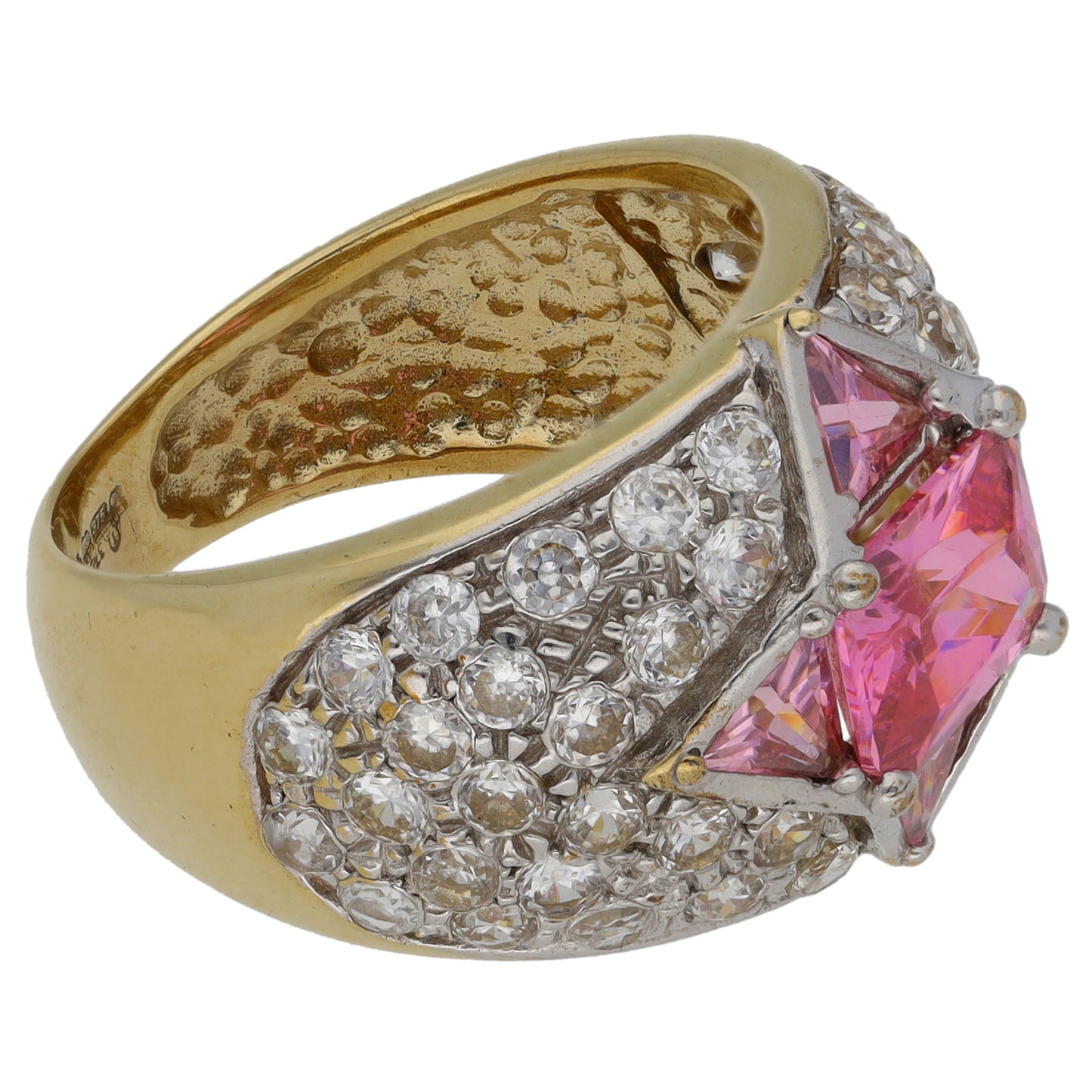 9ct Gold Cubic Zirconia Dress/Cocktail Ring Size O