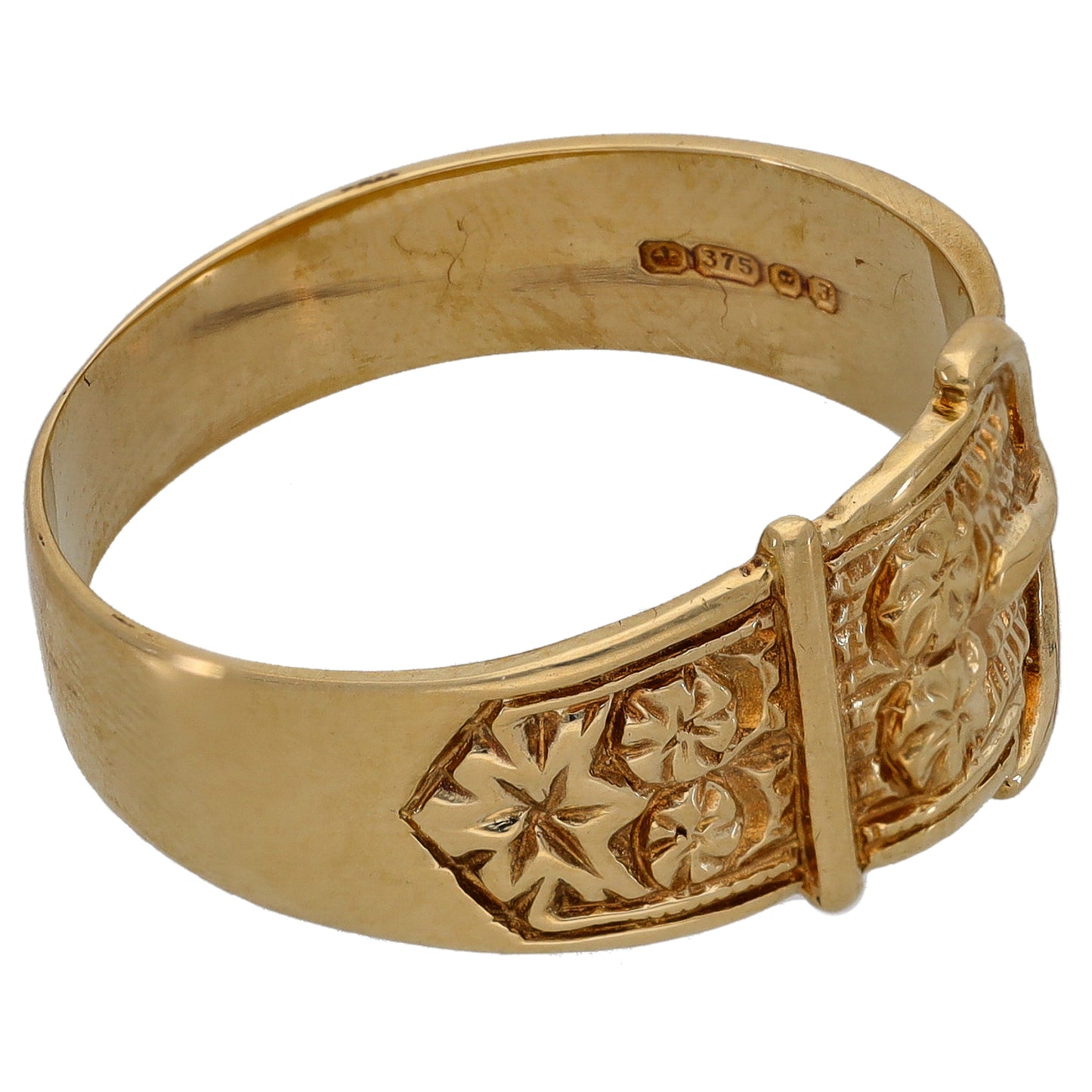 9ct Gold Buckle Ring Size X
