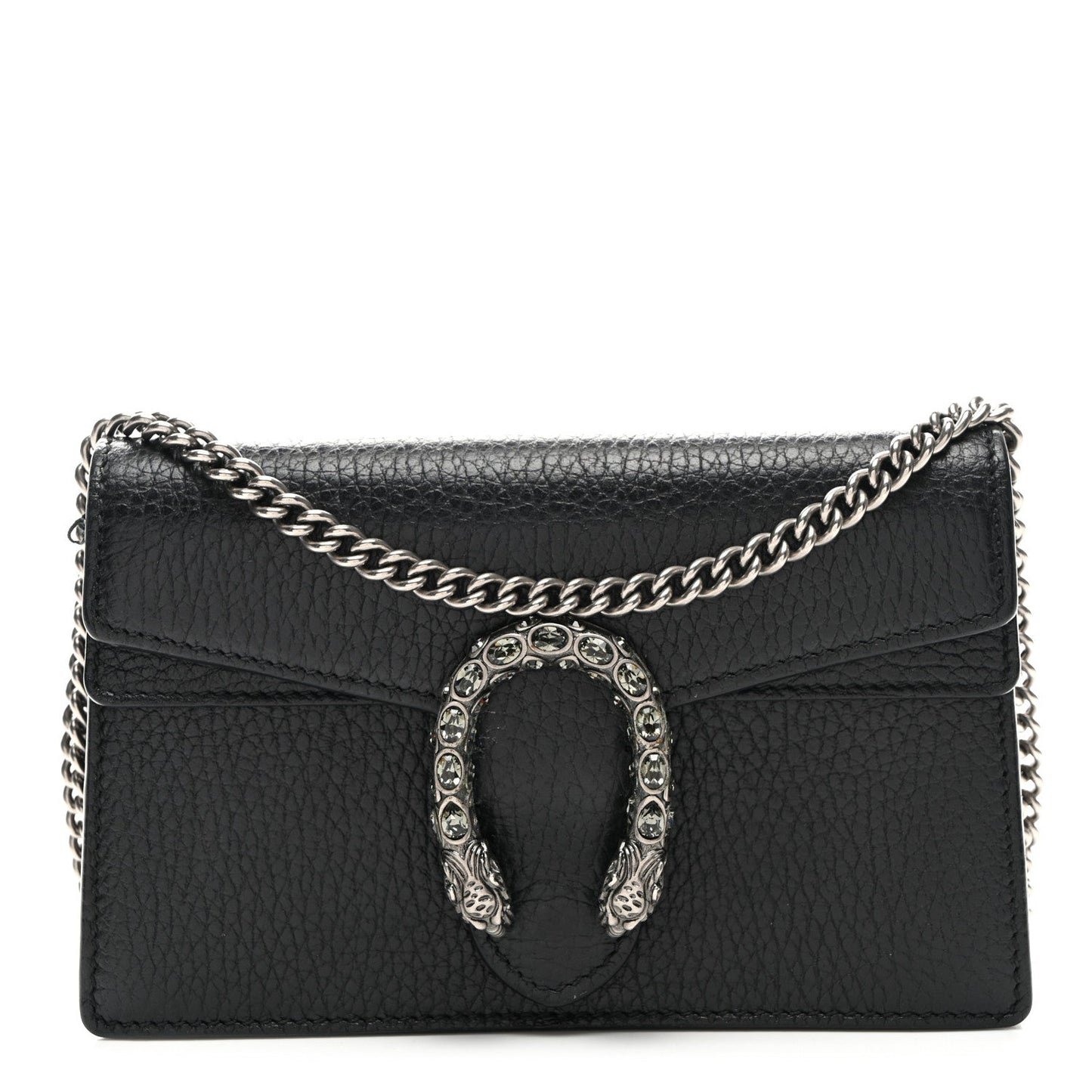 Gucci Dionysus Super Mini Calfskin Leather Bag - Black