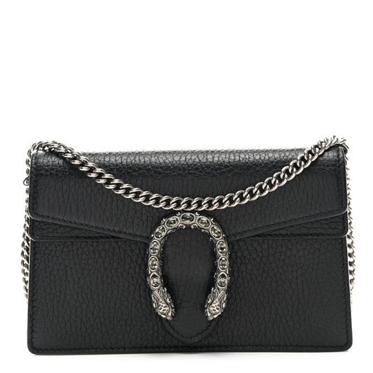 Gucci Dionysus Super Mini Calfskin Leather Bag - Black