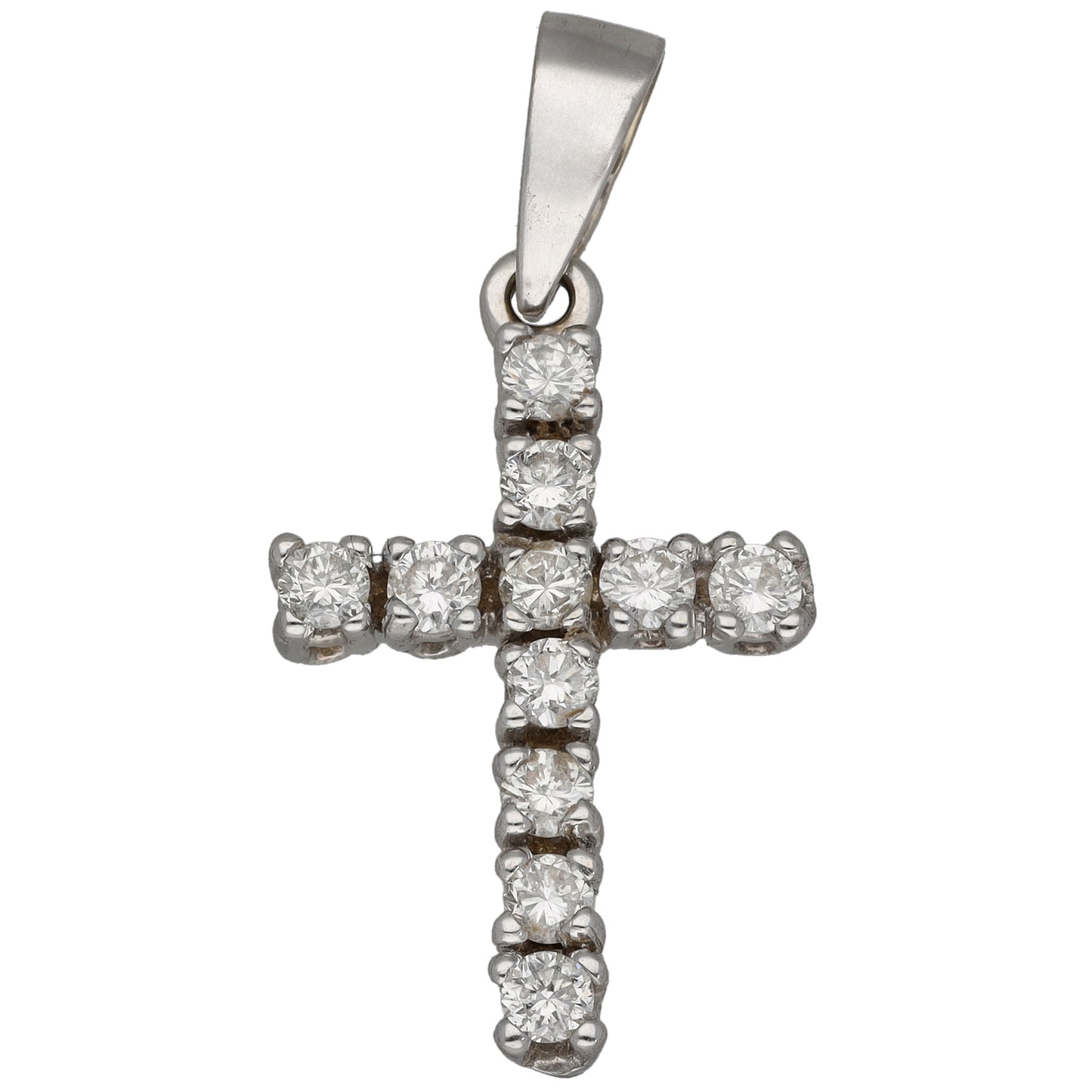 18ct White Gold 0.55ct Diamond Cross Pendant