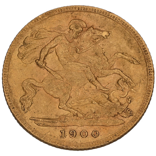 22ct Gold Queen Victoria Half Sovereign Coin 1900