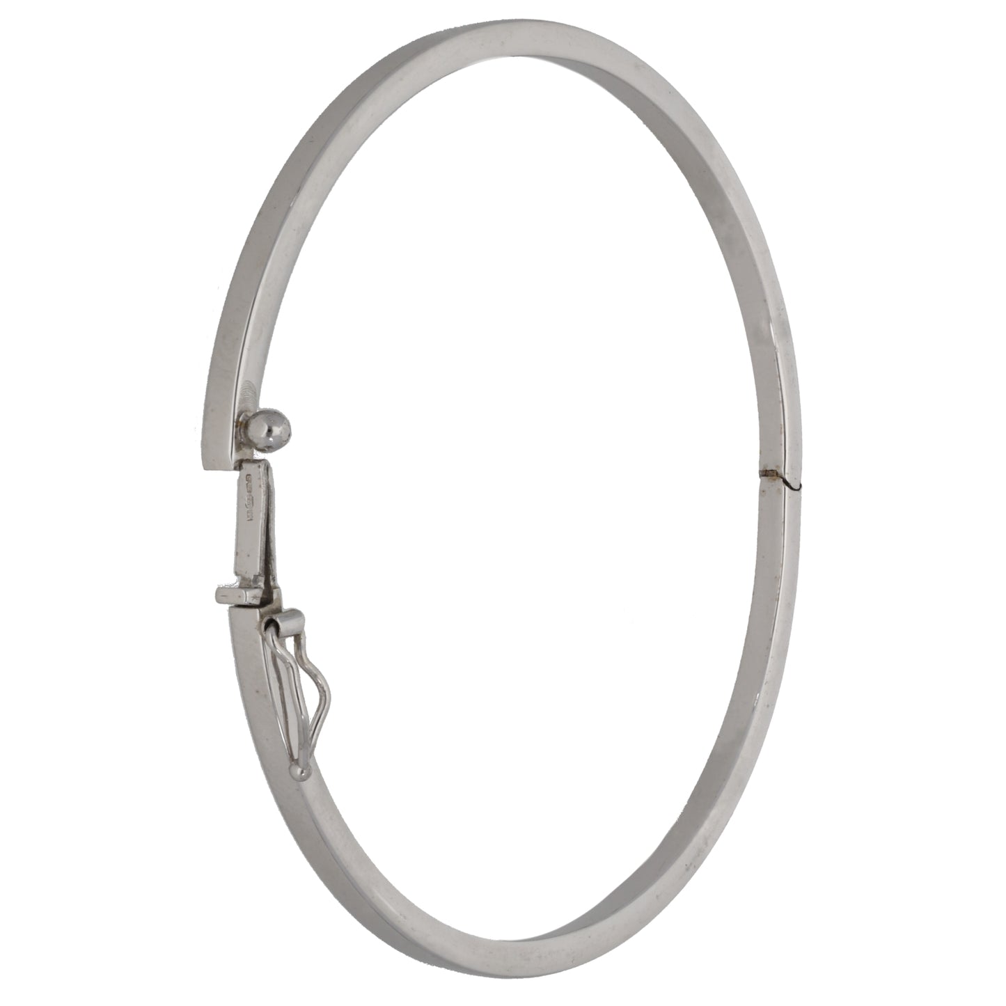9ct White Gold Hinged/Clasp Bangle