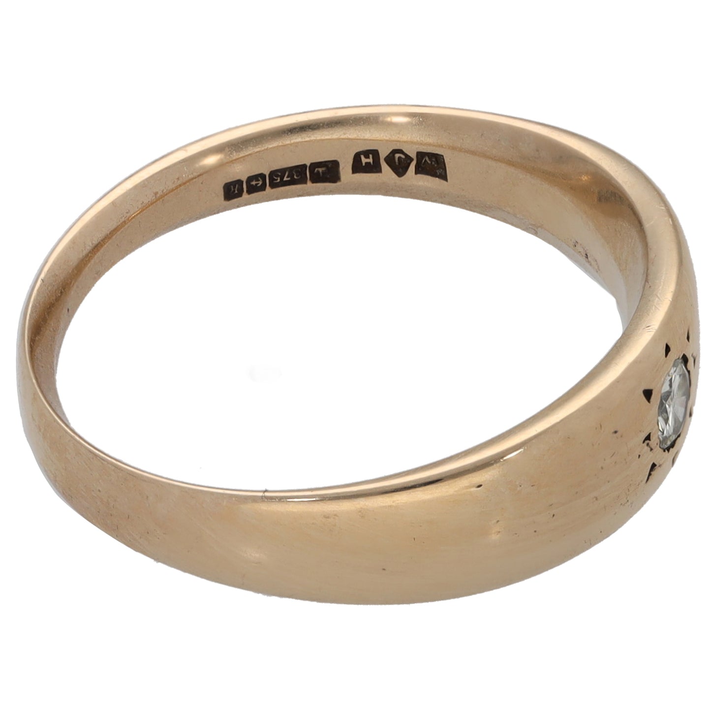 9ct Gold 0.10ct Diamond Solitaire Ring Size N