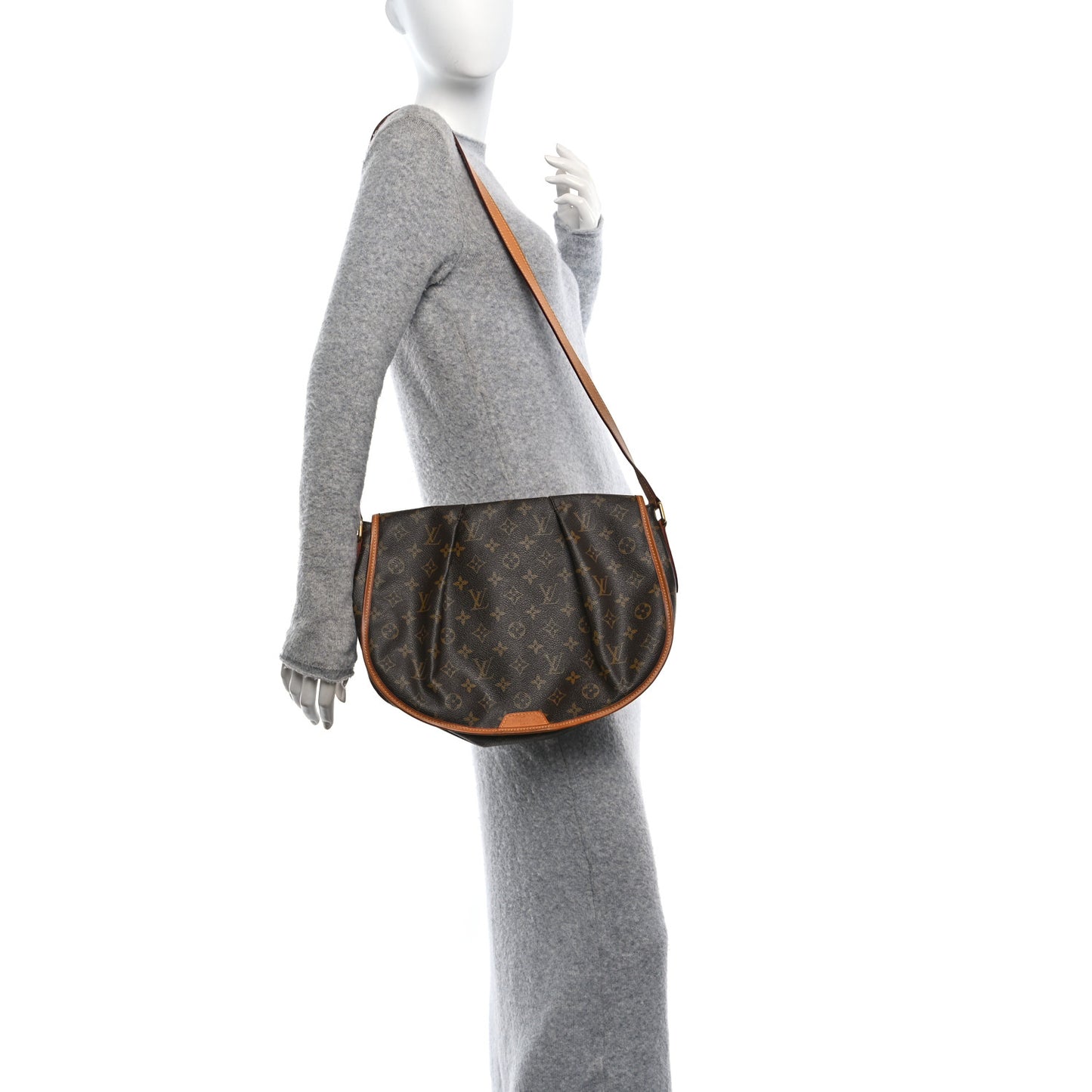 Louis Vuitton Menilmontant MM Monogram Coated Canvas Bag - Brown