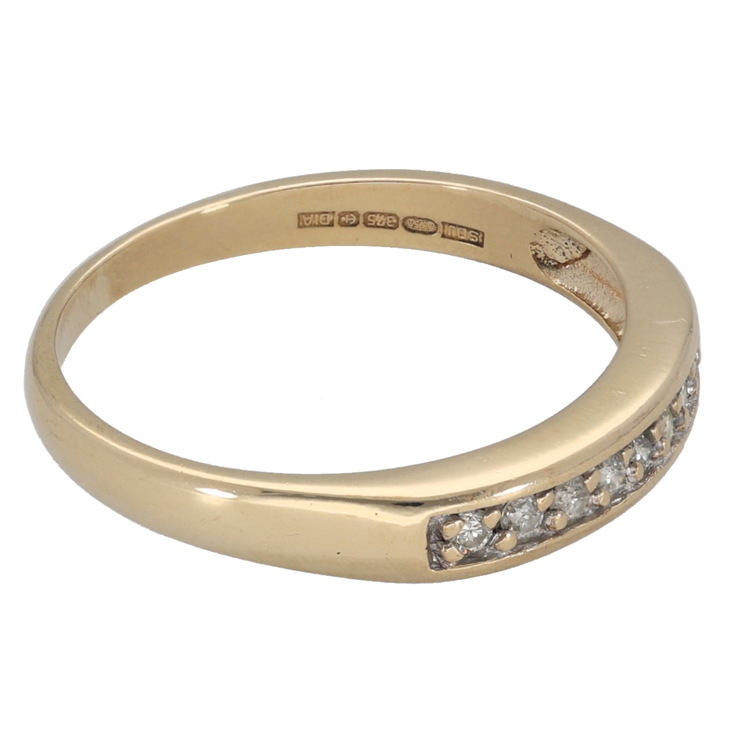 9ct Gold 0.09ct Diamond Half Eternity Ring Size N