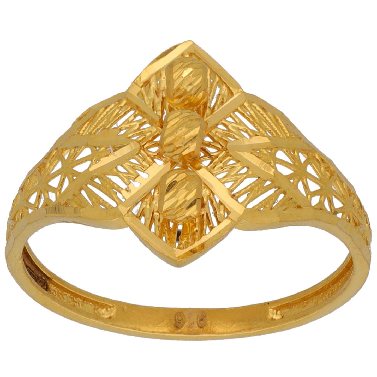 New 22ct Gold Filigree Ring Size M