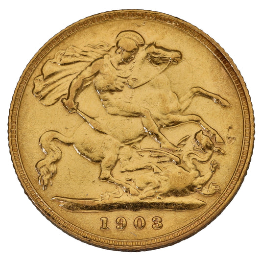 22ct Gold King Edward VII Half Sovereign Coin 1903