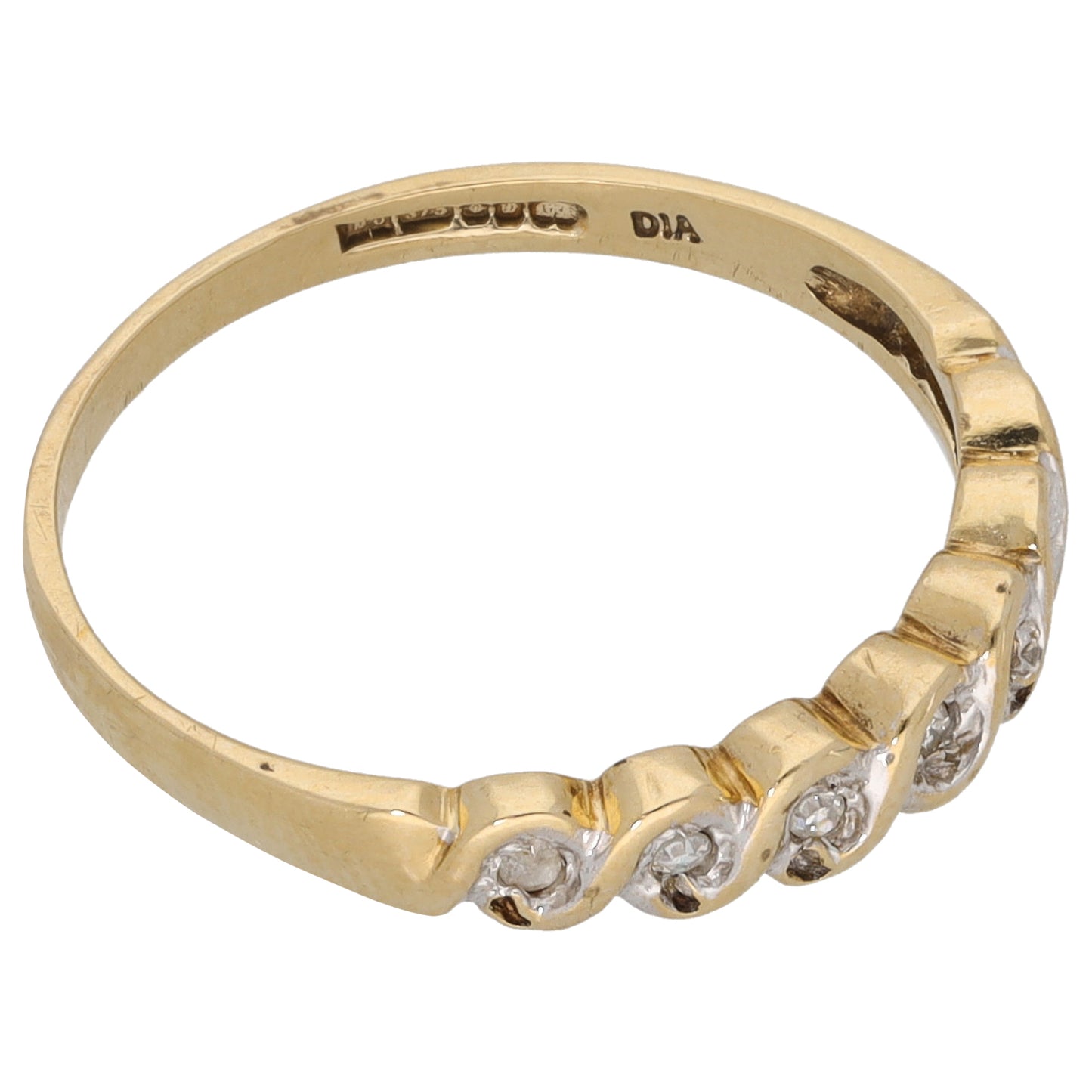 9ct Gold 0.07ct Diamond Half Eternity Ring Size M