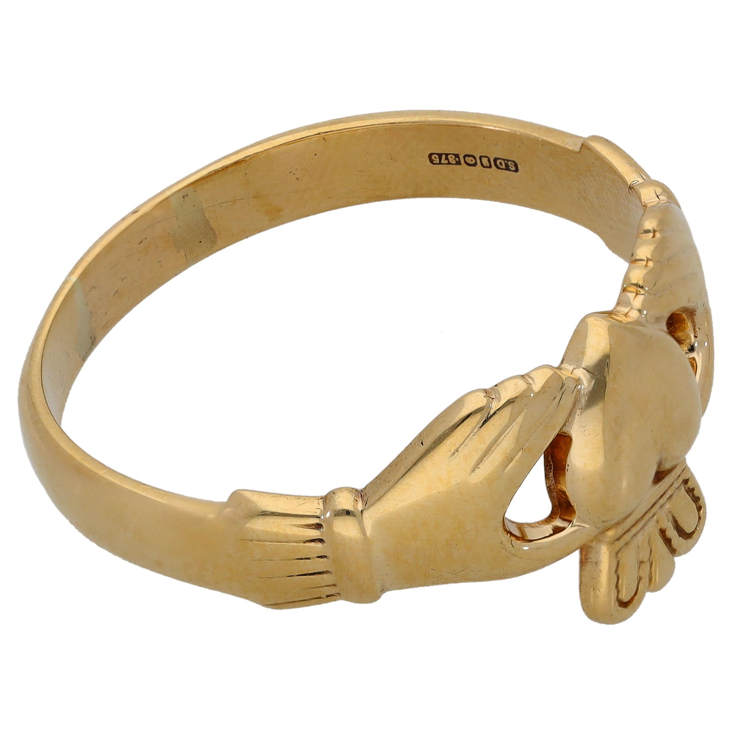 9ct Gold Claddagh Ring Size Z+5
