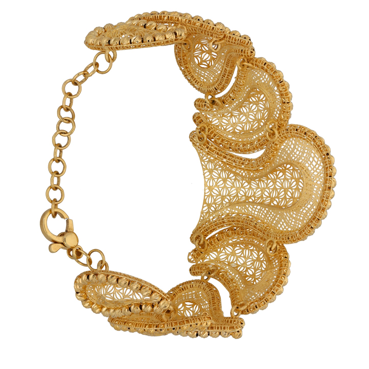 18ct Gold Fancy Necklace, Bracelet, Ring & Earring Jewellery Set