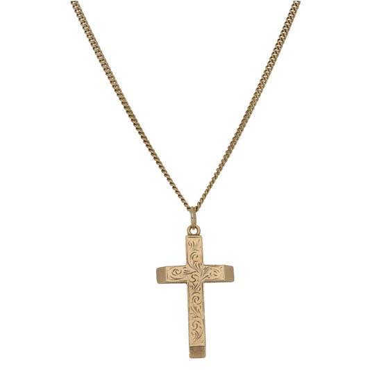 9ct Gold Cross Pendant With Chain