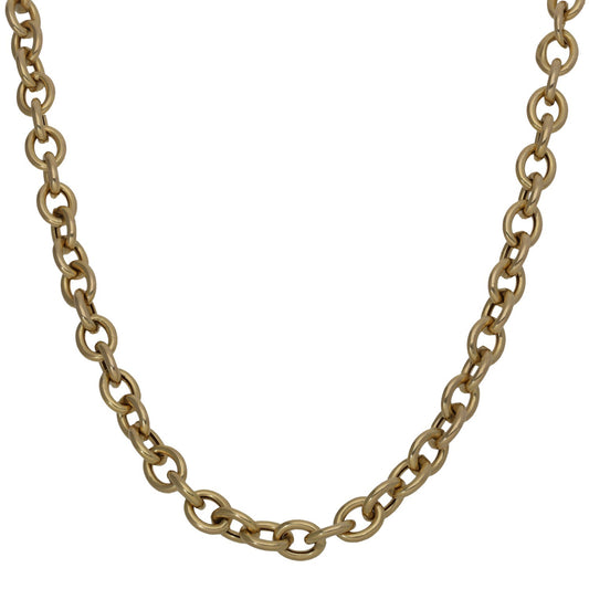 Gold chain necklace with oval links