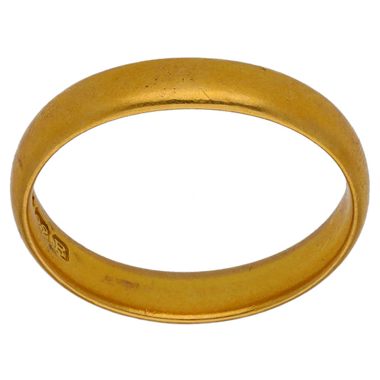 22ct Gold Plain Wedding Ring Size N